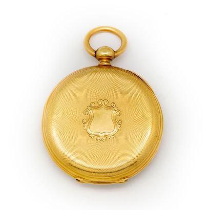 null Men's pocket watch in gold, double bowl in gold

Weight : 71 g.