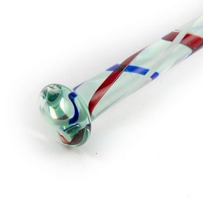 null Cane of conscript in glass with colored nets blue, white and red 

End of the...