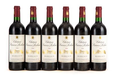 null "6 bouteilles Château Prieuré Lichine 1996 4e GC Margaux

(E. f, lm)"
