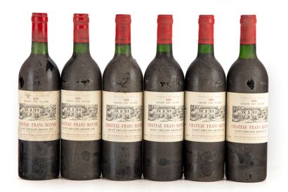 null "12 bouteilles Château Franc Mayne 1988 1er GC Saint-Emilion

(N. tlb à lb,...