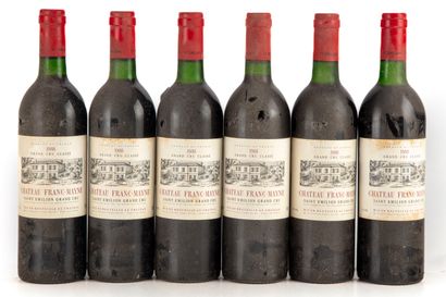null "12 bouteilles Château Franc Mayne 1988 1er GC Saint-Emilion

(N. tlb à lb,...