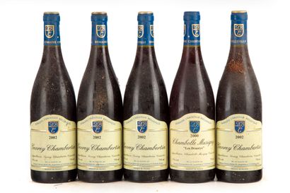 null "5 bottles : 1 Chambolle-Musigny 2000 ""les Drazeys"" Domaine Christian Belleville,...