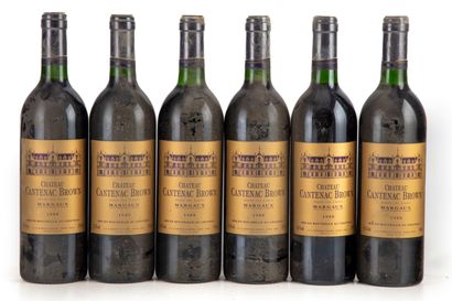 null "6 bouteilles Château Cantenac Brown 1988 3e GC Margaux

(E. lm)"