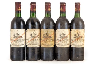 null "10 bottles Château Beychevelle 1986 4th GC Saint-Julien

(N. tlb, E. ta, m...