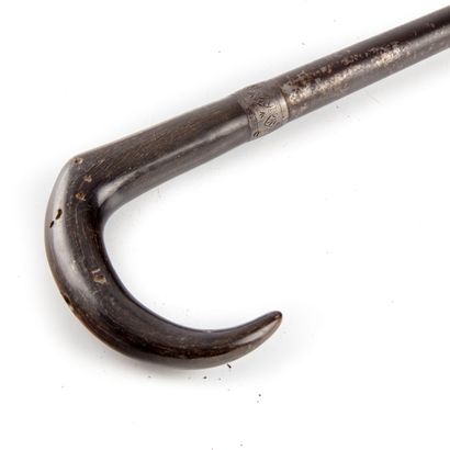 null Cane-rifle, the pommel out of horn, the metal barrel, engraved steel ring: "Manufacture...