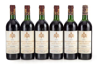 null "11 bottles Château Dillon 1985 Haut-Médoc

(N. 6 he, 3 lb, 2 me, E. tlt)"
