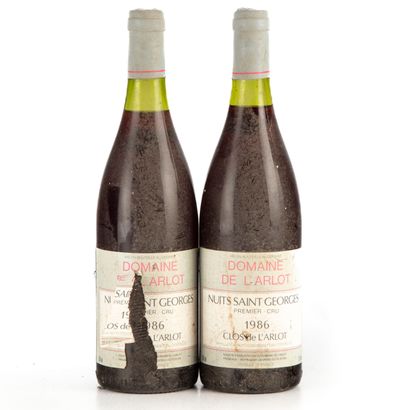 null "2 bouteilles Nuits Saint Georges 1986 1er Cru ""Clos de l'Arlot"" Domaine de...