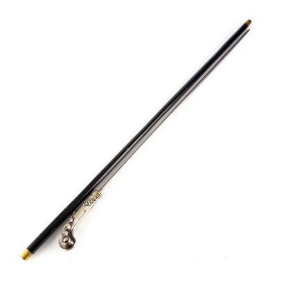 null Sword cane, the pommel in silver plated metal with rocaille decoration, the...
