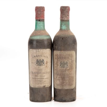 null "2 bottles Château de Pez 1940 Saint Estèphe (Mise négoce Paul Dubois)

(N....