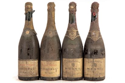 null "4 bouteilles : 2 Champagne Mesnil 1943 1er Grand Cru Blanc de Blanc, 2 Champagne...