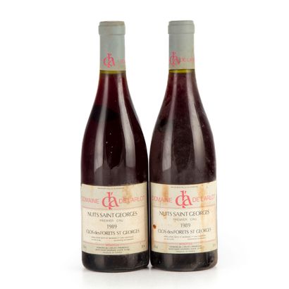 null "2 bouteilles Nuits Saint Georges 1989 ""Clos des forêts Saint-Georges"" Domaine...