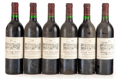 null "6 bottles Château Franc Mayne 1990 1er GC Saint-Emilion Grand Cru

(E. f, ...
