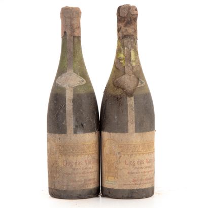 null "2 bottles Clos des Varoilles 1947 Monopole Naigeon Chauveau

(N. 9 cm, E. ta,...