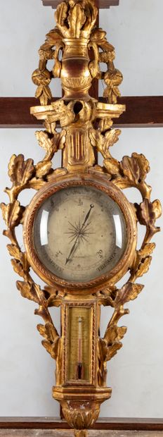 SORMANY Barometer in gilded and carved wood signed by the House of SORMANY

Louis...