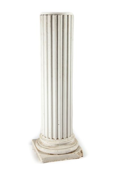 null Plaster sellette in the form of fluted column on overhanging plinth. Louis XVI...
