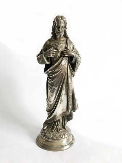 CASCIANI R. CASCIANI et NAU (XIXe)

Christ au Sacré-Coeur

Sculpture en bronze argenté,...