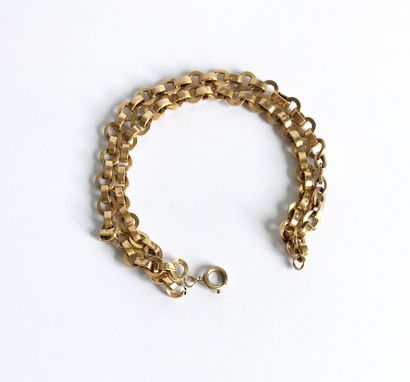 Small gold bracelet with two rows of flexible...