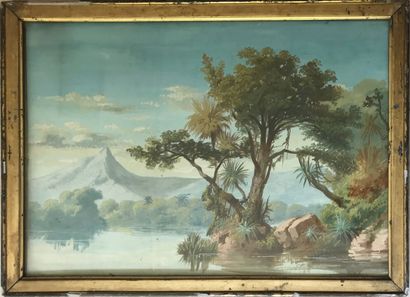 null FRENCH SCHOOL early 20th century

Exotic landscape

Gouache

Framed