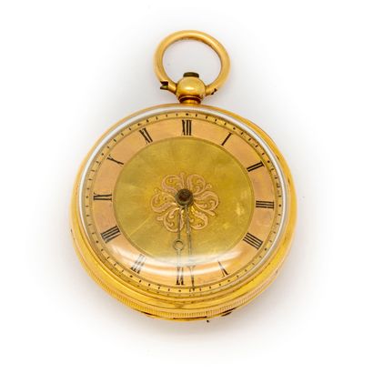Pocket watch in yellow gold, double bowl...