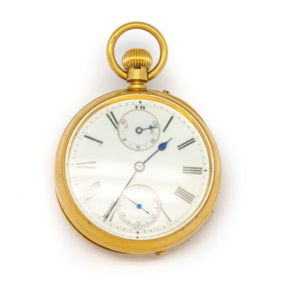 Men's pocket watch in gold with double bowl...
