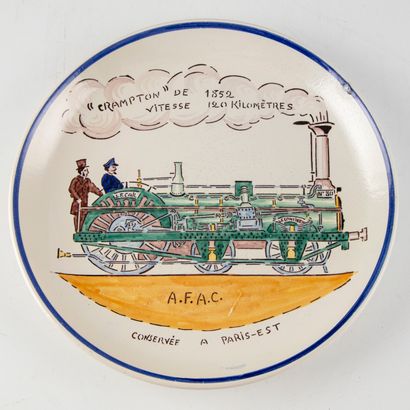 null Manufacture of Saint-Clément 

Plate in enamelled earthenware with decoration...