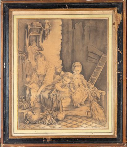 null 18th century FRENCH SCHOOL 

Woman and child in a rustic interior

Pencil and...