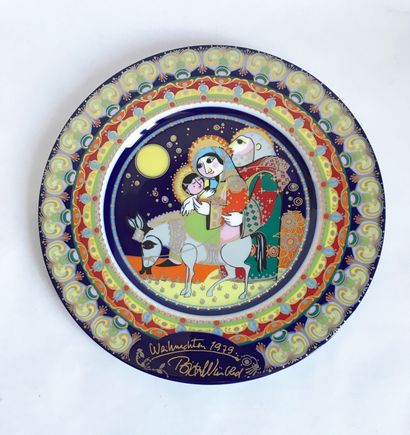 null Björn WINBLAD - Manufacture ROSENTHAL 

Christmas plate 1979 in polychrome porcelain...