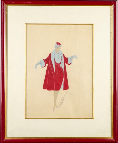 null ERTE (Romain de TIRTOFF said)

Elegant woman with red coat

Gouache and pencil...