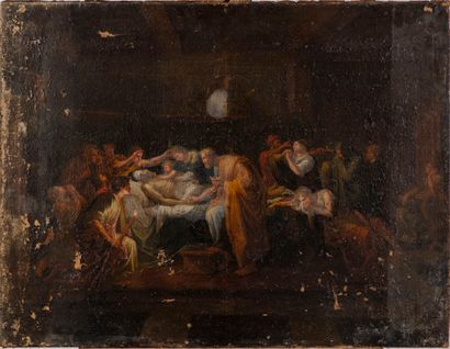 null ECOLE FRANCAISE du début du XIXe - D'après Charles LE BRUN

Le malade 

Huile...