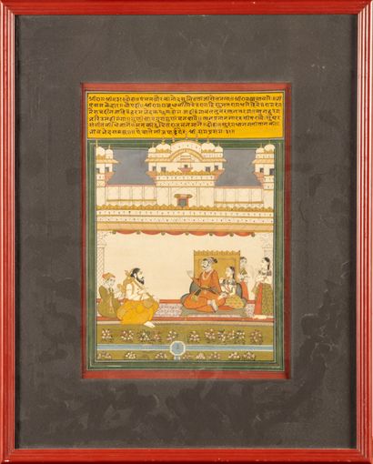 null INDIAN SCHOOL after DWARKA LAR 

Palace scenes

Two large miniatures on paper

29...