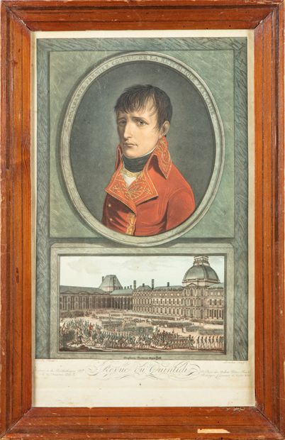 null D'après BOILLY, gravé par LEVACHET

Portrait de Napoléon Bonaparte et la revue...