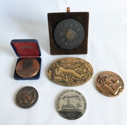 null MONNAIE de PARIS et Divers

Ensemble de 6 médailles en bronze ou cuivre patiné...