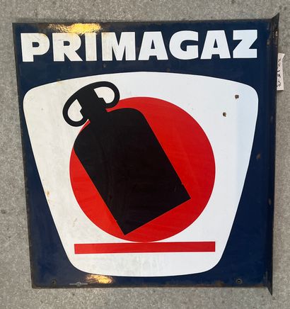null Ensemble de 3 plaques publicitaire en tôle émaillée sur le théme du gaz : Primagaz,...