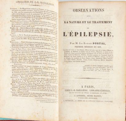 null PORTAL, Observations... épilepsie, vers 1830, In-8, reliure aux armes

En l...