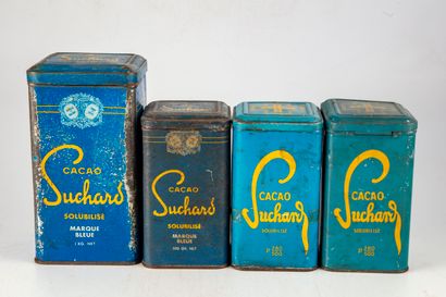 null SUCHARD 

Ensemble de quatre boîtes publicitaires en tôle "Cacao Suchard"

En...
