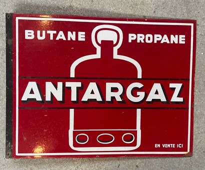 null Ensemble de 3 plaques publicitaire en tôle émaillée sur le théme du gaz : Primagaz,...