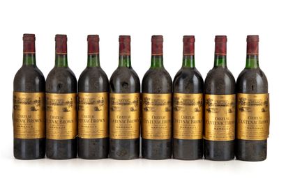 null "8 bouteilles Château Cantenac Brown 1987 3e GC Margaux

(N. tlb à lb, E. la,...
