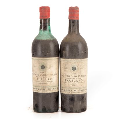 null "2 bouteilles Château Duhart-Milon 1947 4e GC Pauillac (mise négoce Manoux &...