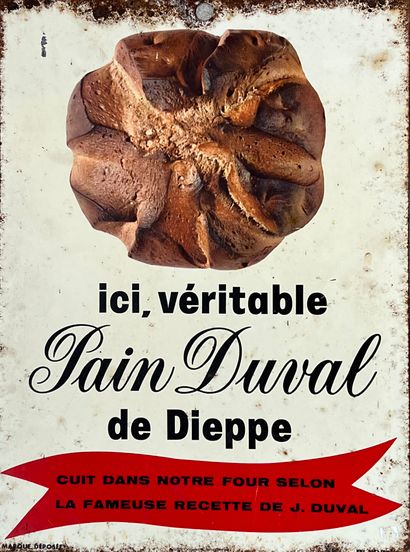 null Pancarte publicitaire en tôle de la Boulangerie Duval à Dieppe 

En l'état