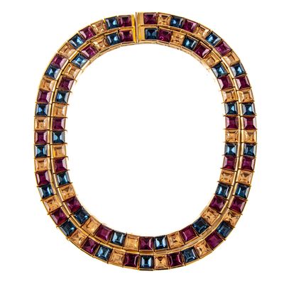 DIOR Christian DIOR - Germany
Gold-plated metal necklace with two rows of flexible...