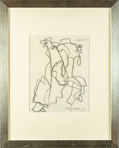 CHARLES LAPICQUE Charles LAPICQUE (1898-1988) 
Composition
Pencil, signed lower right... Gazette Drouot