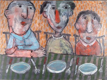 TOPURIA Kako TOPOURIA (born in 1960)
The Georgian family
Oil on canvas, signed on...