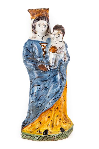 NEVERS NEVERS
Virgin and child in polychrome earthenware
Period XVIIIth
H. 40 cm
Small...