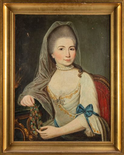 ECOLE ETRANGERE ECOLE ETRANGERE de la fin du XVIIIe
Portrait de femme de qualité...