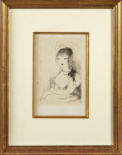 MARIE LAURENCIN Marie LAURENCIN (1883-1956)
Portrait of a young girl
Etching, annotated...