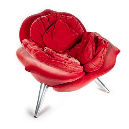 MASANORI Umeda MASANORI (1941) for EDRA
Rose Chair" model armchair, red velvet upholstery,...
