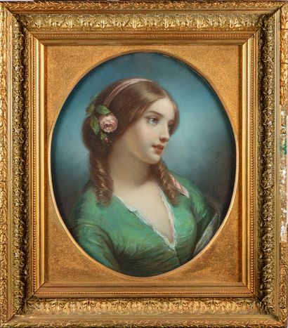 ECOLE FRANCAISE XIXe FRENCH SCHOOL of the 19th century
Portrait of a young girl in...