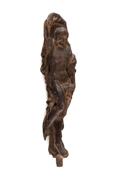 null Statuette d'applique en bois représentant le Christ au drapé
Epoque XVIIe
H....
