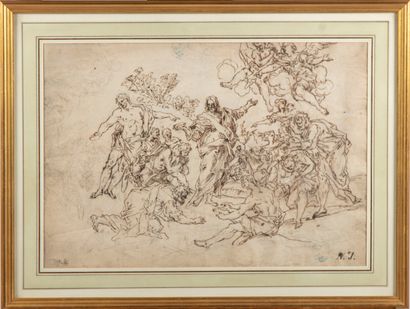 ECOLE ITALIENNE DU XIXe 19th century ITALIAN COLLECTION 
Jesus among a crowd and...