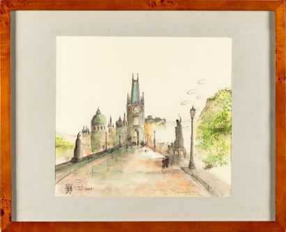 HARDY HARDY (XXth)

The Charles Bridge in Pragues 

Watercolor, located and signed...